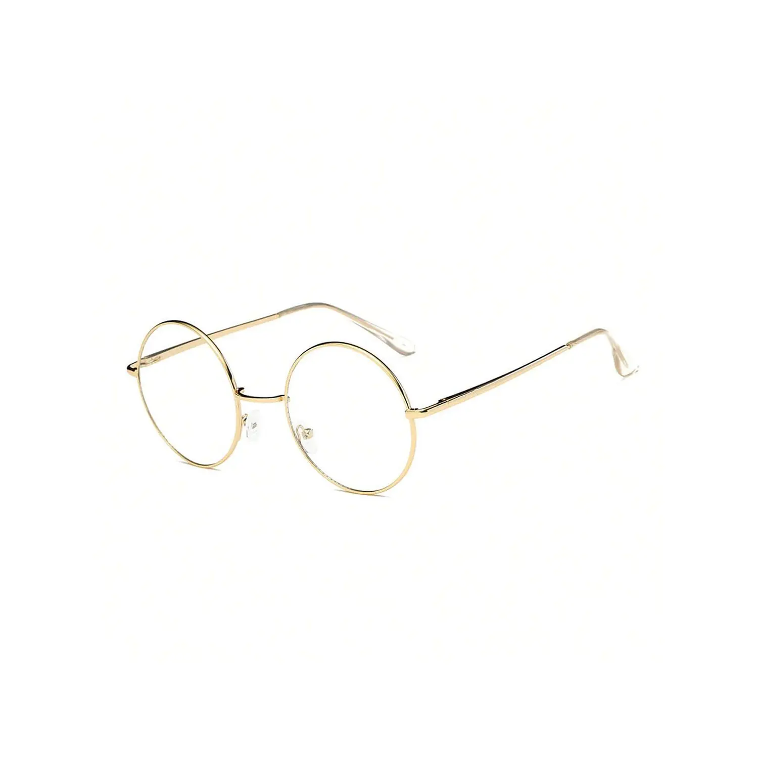 Small Round Clear Lens Glasses Non Prescription Circle Metal Frame Eyewear F1003-CA02