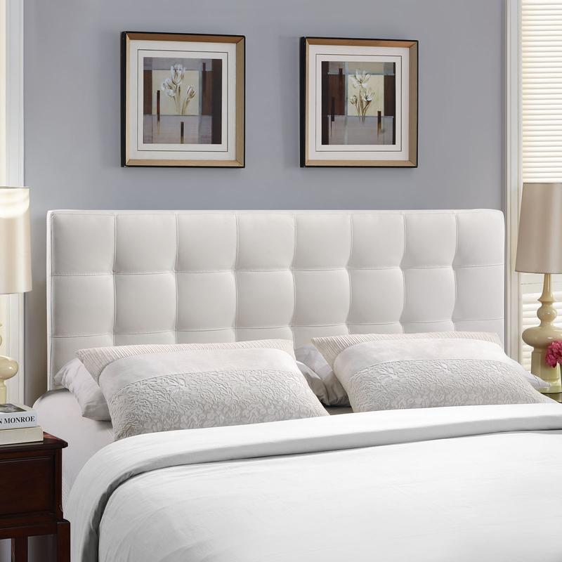 Modway Lily King Upholstered Vinyl Headboard in White
