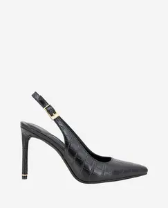 Quinnly Leather Croco Slingback Heel