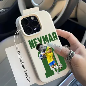 Football Star N-Neymar No. 10 Jr Phone Case for iPhone 16 15 14 13 12 11 Pro Max Plus, Shockproof Protective Soft Back Cover, Ideal Couples Gift