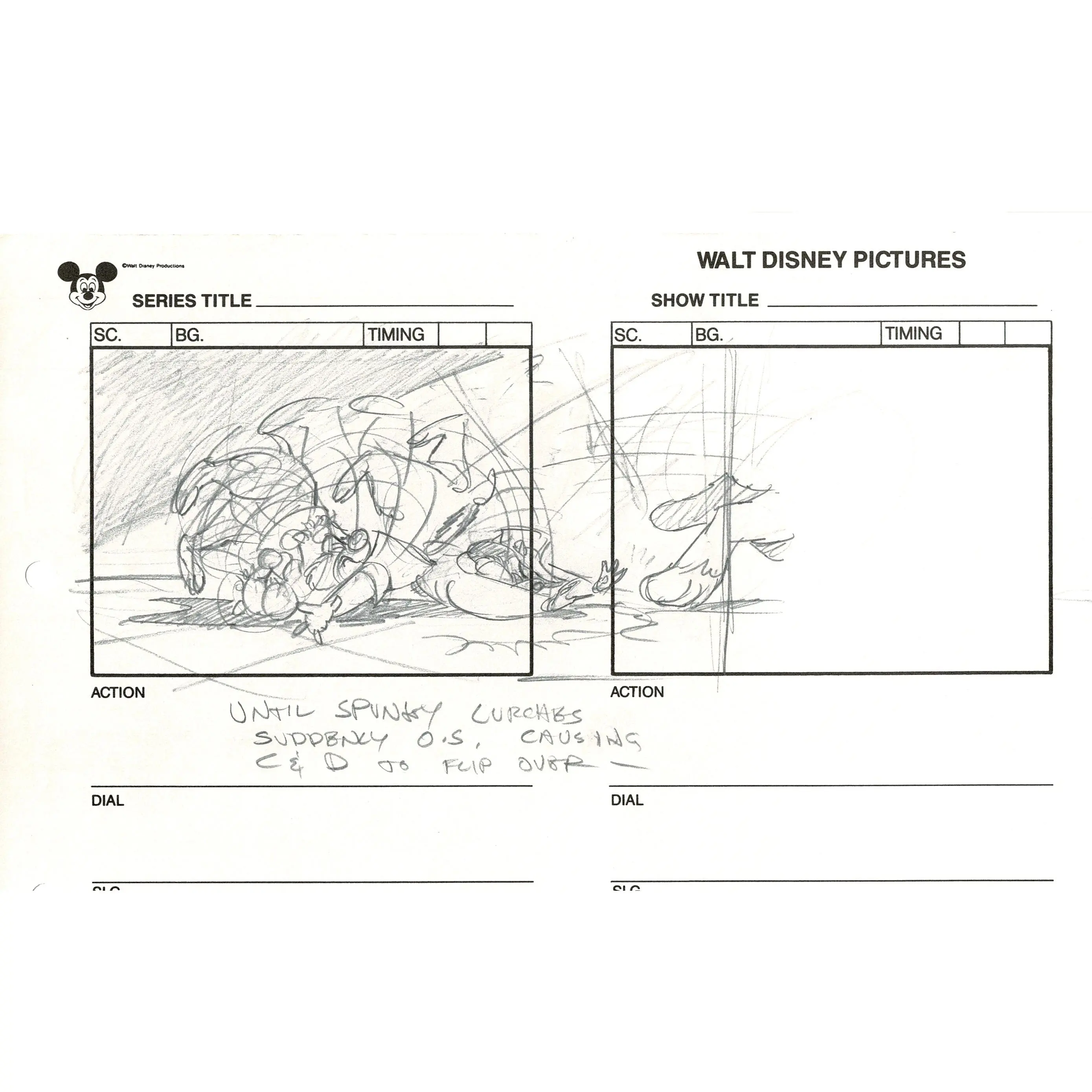 Chip n Dale Rescue Rangers Original Production Animation Storyboard Walt Disney FIRST EPISODE 1988 A95