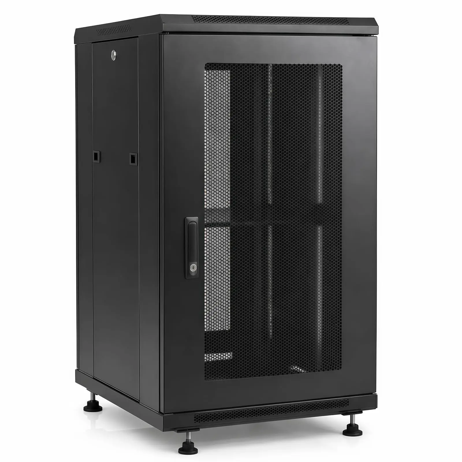 18U Server Rack Cabinet 19 Inch Enclosed Network Rack with Wheels  Server Rack Cabinet with Adjustable Rails, Lockable Mesh Door, Cable Management, Shelf and 992 Lbs Capacity