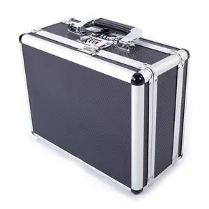 Combination Lock Box - Locking Storage Case, Portable Lockable Case for Personal Items, Valuables, Documents, Briefcase for Jewelry, Cash, Black