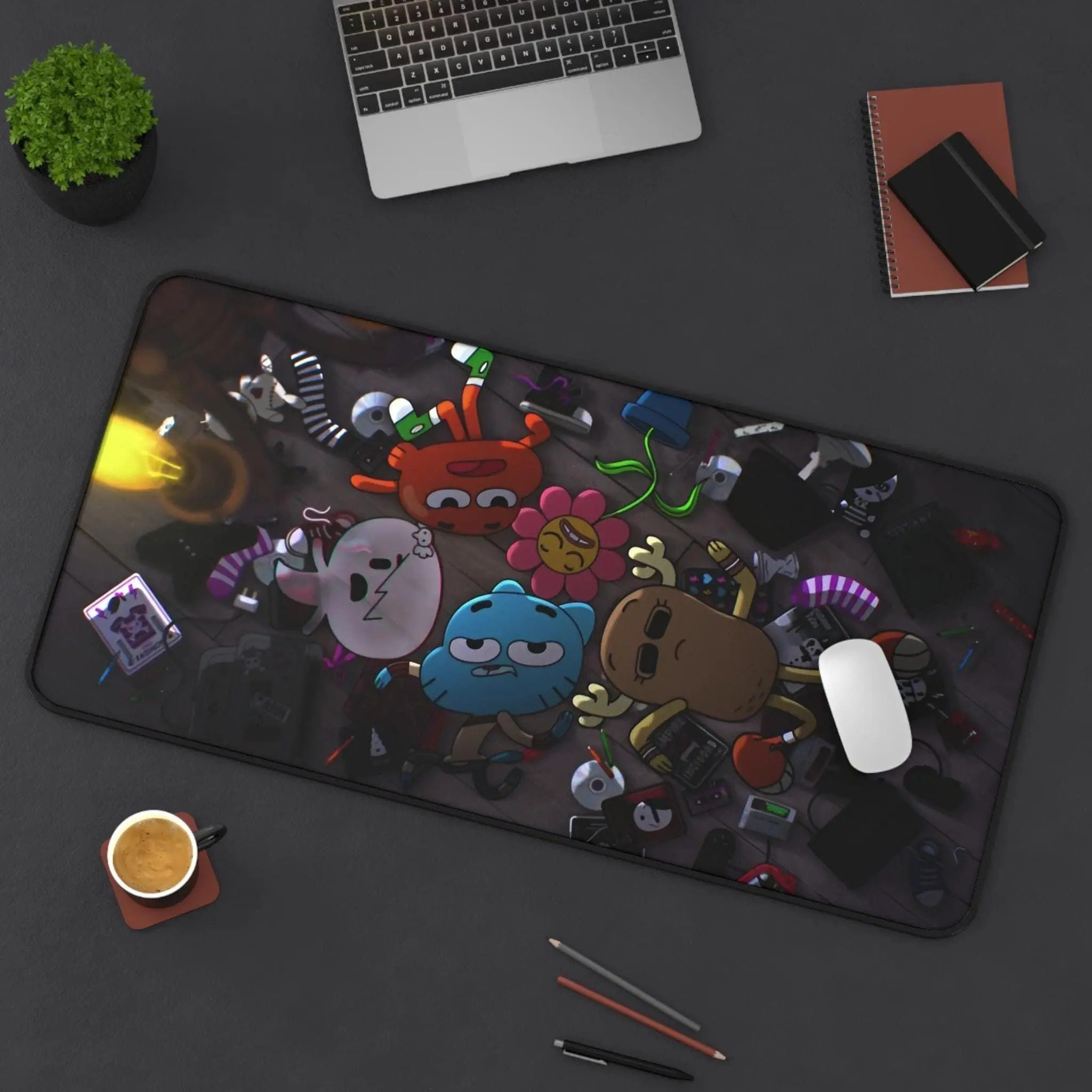 Amazing World of Gumball Desk Mat | Colorful Office Accessories | Gamer's Workspace Decor | Gift for Teens | Cartoon Art Desk Pad