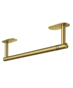 FORIOUS Paper Towel Holder Wall Mount, SUS 304 Stainless Steel Self Adhesive Pivoting Kitchen Commercial Paper Towel Holder Dispenser Under Cabinet no Drilling