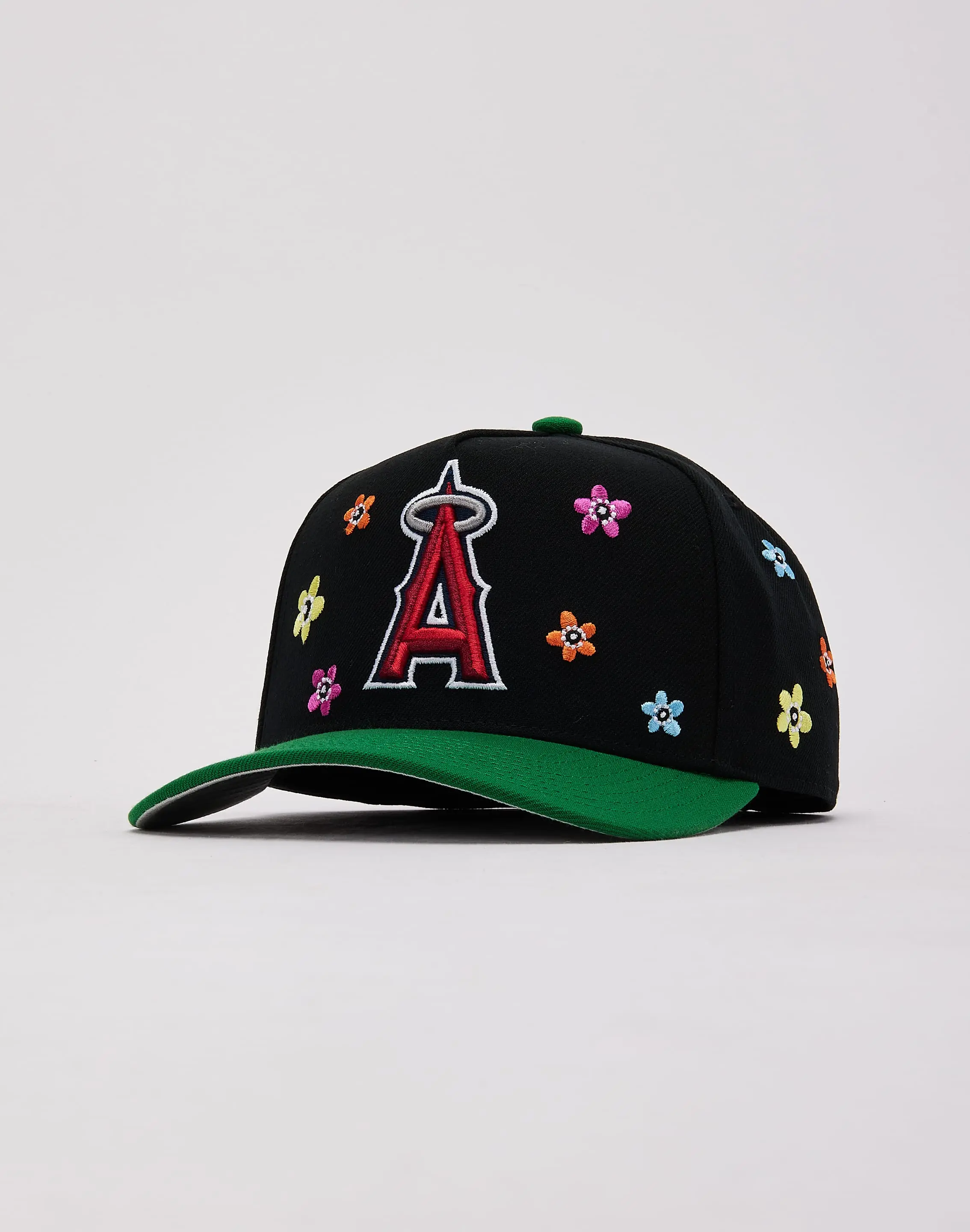 Mens Mitchell & Ness MLB Anaheim Angels Flower Child Pro Pinch Snapback Hat