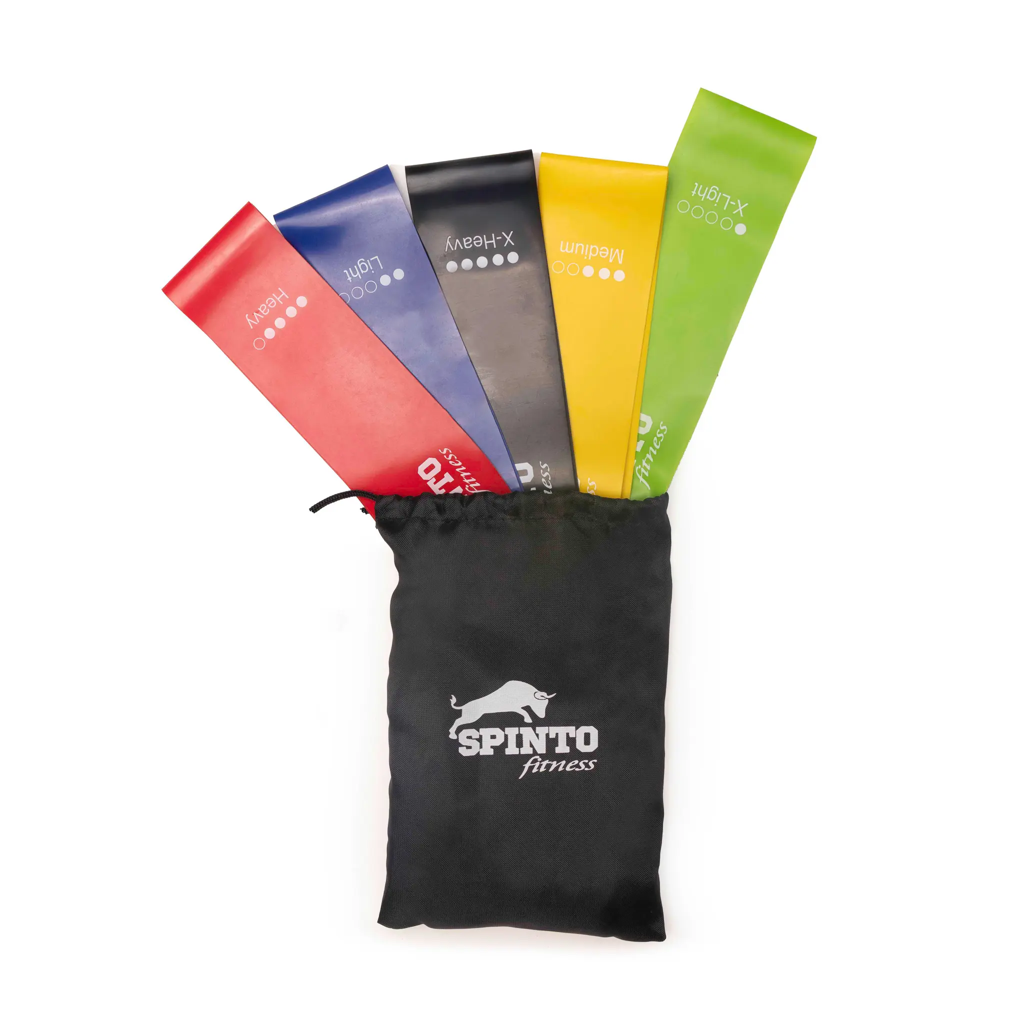 SPINTO Resistance Bands Set of 5 | Heavy-Duty Non-Slip Latex Bands for Glute, Leg & Full-Body Strength Training | Portable Home & Travel Workout Equipment | Fitness Essentials, Workout Accessories, Durable Elastic Bands