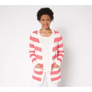 Belle by Kim Gravel Petite Cape Cod Coastal Cotton Slub Cardigan