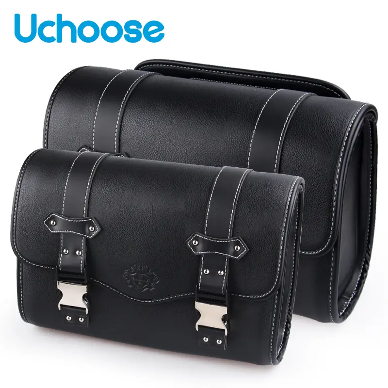 Retro Waterproof Large-Capacity Motorcycle Side Hanging Bag - Motorcycle Gear, Rear Seat Storage Toolbox, High-Quality Modified Accessory (Black)