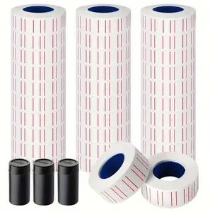 Department Store 15,000 Stickers, 30 Rolls of 500 Grid White Price Labels for MX-5500 Label Maker Marking Stickers Plus 3 Refill Ink Rolls, Suitable Most Makers, Office, Retail or Organization