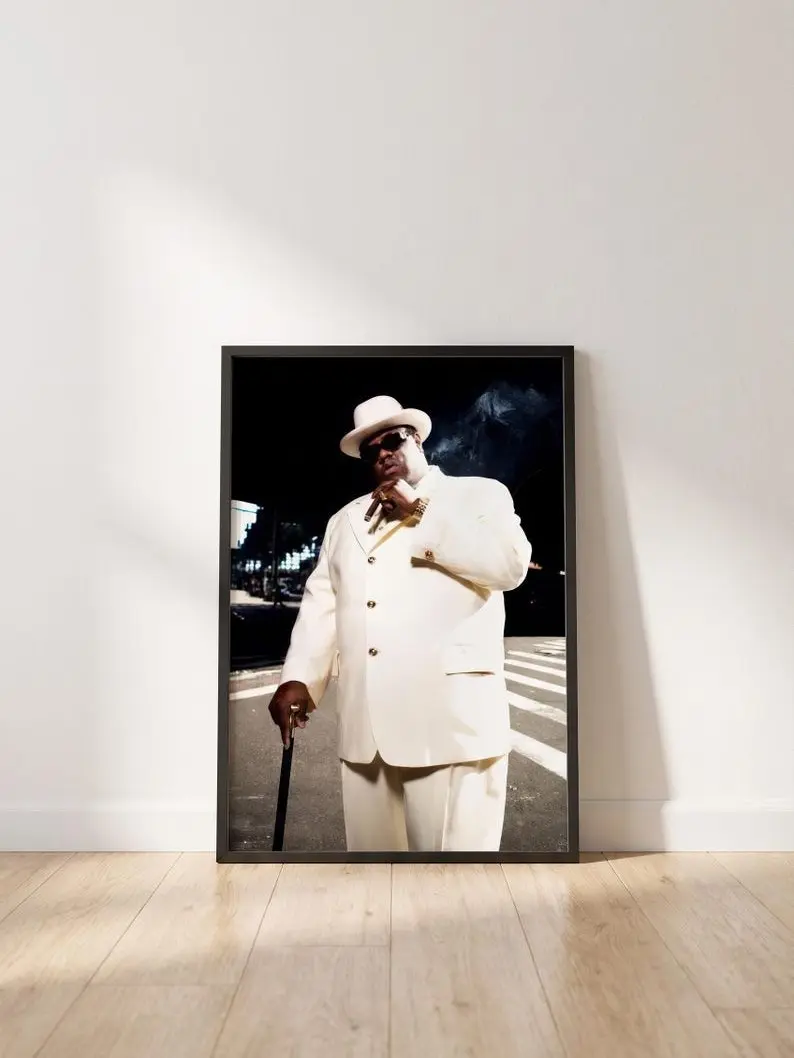 Biggie Smalls Poster, Hip Hop Wall Art, 90s Rap Print, Digital Download & Poster, Man Cave Decor, Music Lover Gift