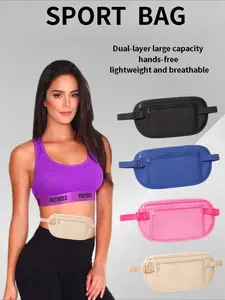1PC Travel Waist Packs Pouch For Passport Money Hidden Security Wallet Men Women Sport Running Bag Workout Fanny Pack Chest Pack Money Zipper Fanny Pack Adjustable Waistband Bag