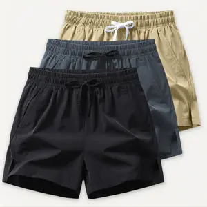 Men's 3-Pack Essential Summer Casual Shorts Bundle, Lightweight Quick Dry Breathable Bottoms with Adjustable Drawstring Waist & Zipper Pockets, Value Pack for Gym, Running, Vacation & Everyday Wear