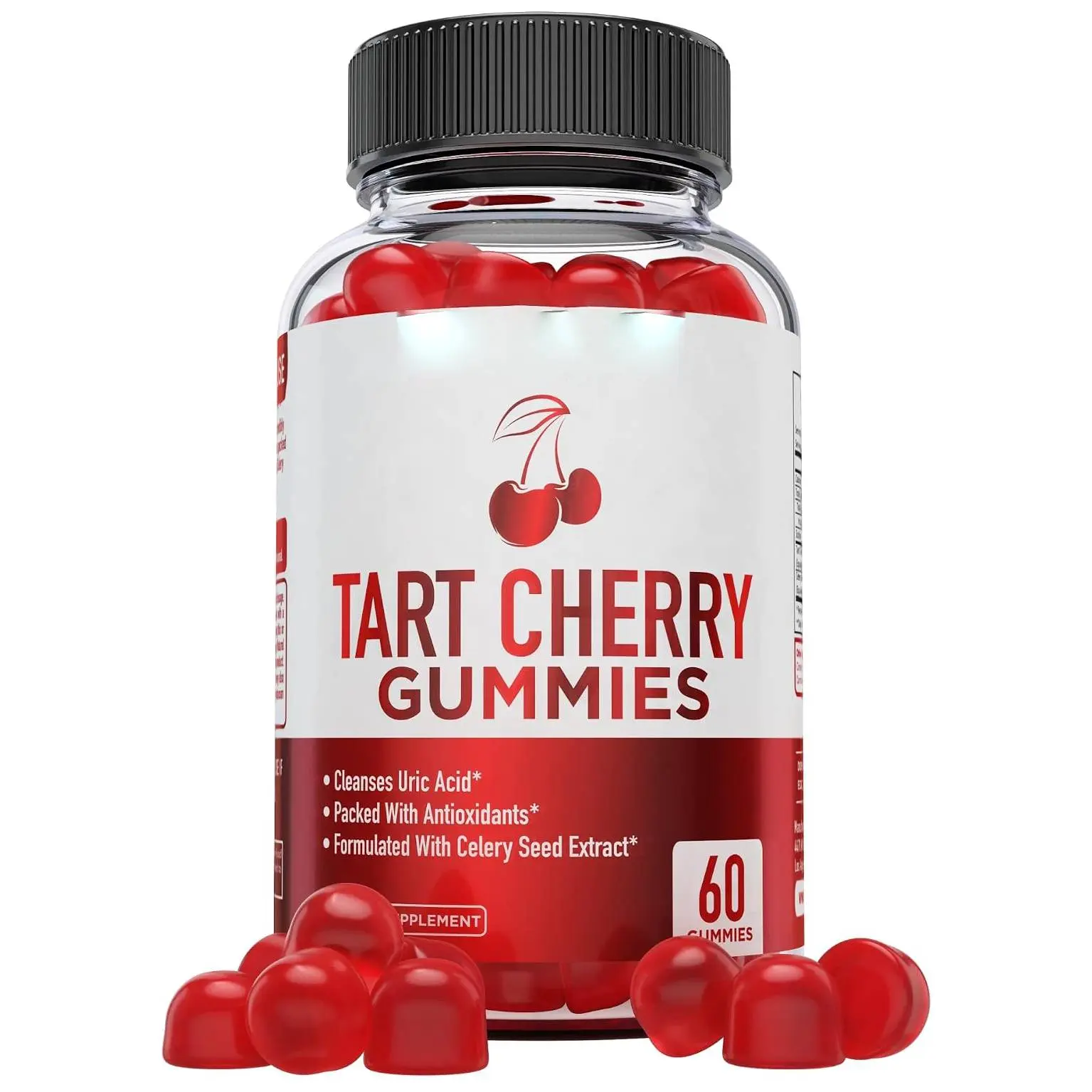 Tart Cherry Gummies with Celery Seed Extract - Advanced Uric Acid Cleanse for Immediate Relief | Joint Relief & Recovery | Powerful Antioxidant with Joint Support - 60 Gummies