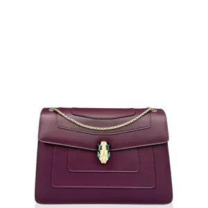 Pre-owned Bvlgari Leather Shoulder Bags Large Serpenti Forever Shoulder Bag Calfskin Purple (qy030126a2)