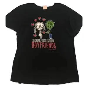 90s Zombie Make Better Boyfriend Baby Tee, Y2K Aesthetic Kawaii Baby Tee, Women Summer Casual Streetwear, Short Sleeve Crop, Graphic Fashion Print Skinny Baby Tee, OOTD, Summer Outfit, Downtown Girl Baby Tee, Gift For Her, Outfits