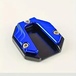 Motorcycle Modification Side Stand Additions CNC Aluminum Alloy Footrest Motorcycle Foot Support Plate Durable Enlarged Auxiliary Side Kick Block Foot Support Anti-Slip Edge