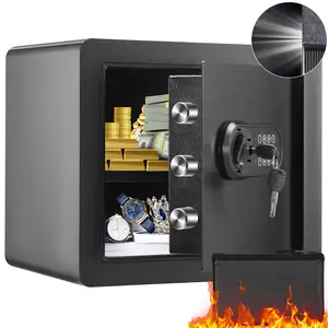 【DealsForYouDays】VEVOR Safe, 1.2 Cubic Feet Home Safe, Steel Security Safe with Digital Keypad and 2 Keys, Cabinet Safe with Fire-proof Bag, Protect Cash, Gold, Jewelry, Documents for Home, Hotel, 15.8x11.8x13.8 inche Fireproof Safe