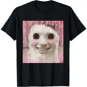 Men Women's Casual Graphic Tee Goofy Ahh Cat Meme Dank Cursed Weirdcore Cringey Banana Cat T-Shirt Short Sleeve Fashion Clothing Sweatshirt