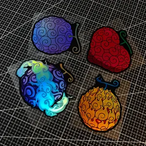 1PCDevil Fruit Anime Car Sticker, Anti-scratch Decal for Motorcycles, Scooters and PC Cases - Colorful Reflective Vinyl, Ideal Gift for Anime Fans, Vehicle Decoration | Vibrant Decals | Anime Car Accessories Sticker for Cars