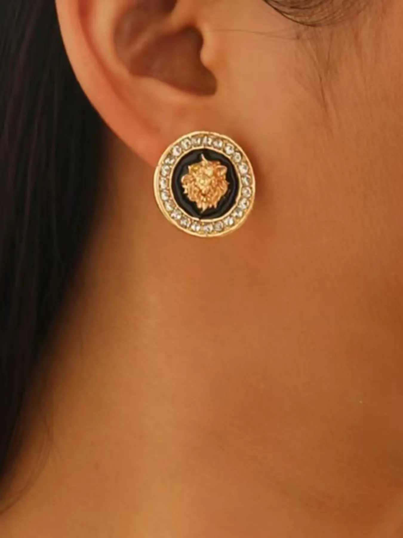 Elegant Medusa Head Earrings, Round Design Women's Jewelry, Unique Fashion Ear Studs, Trendy Accessory for Stylish