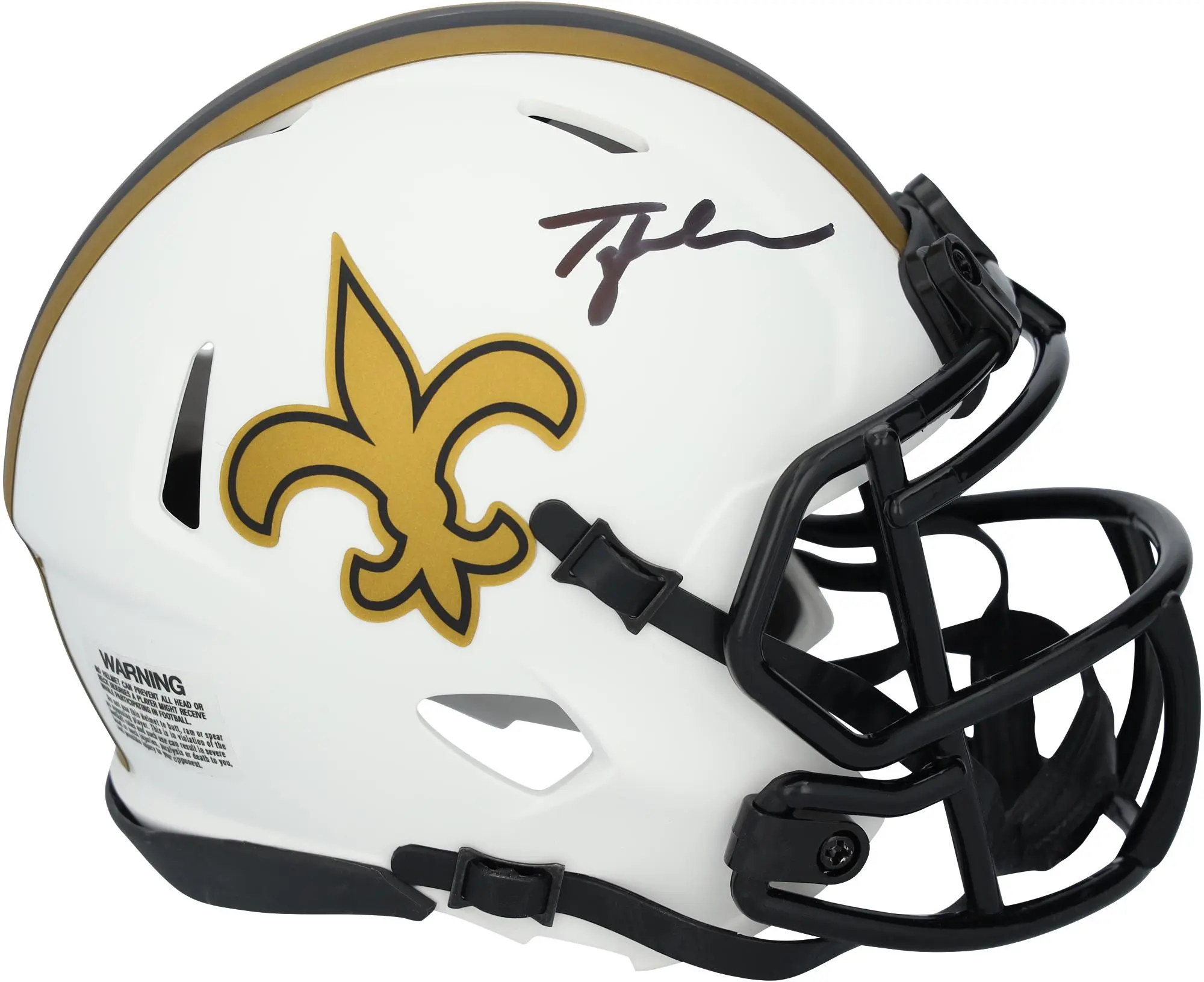 Tyler Shough New Orleans Saints Autographed Riddell Lunar Speed Mini Helmet - Fanatics Authentic Certified