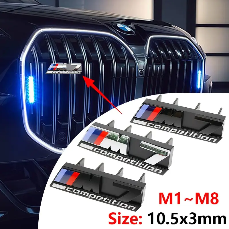 Bmw Front Grille Badge for M Series Cars, Durable High-Quality Car Modification Accessory, Stylish Sports Design for M1 to M8 Models
