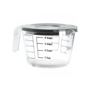 Oster 141107.02 Coolidge 4 Cup Clear Glass Measuring Cup with Snap on Lid