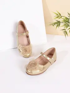 Girl's Cute Flower Decorated Flat Shoes, Round Toe Flats, Casual Comfortable Princess Shoes for Party, Daily Clothing Decor for Kids