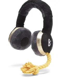 Barkbox Dog Toy Plush in The Zone Headphones Squeaky Dog Rope