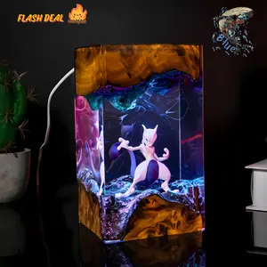 Handmade Mewtwo Resin Sculpture – Unique Epoxy Art, Collectible Pokemon Model, Desk Display Figure, Anime Fan Gift, Gamer Room Decor