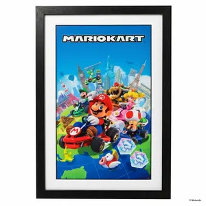 Mario Kart - Globe 11x17 Faux Matted Framed Art Under Plexi Glass