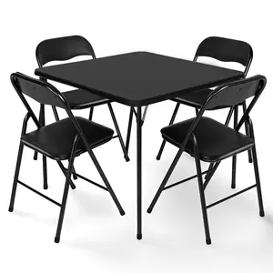 Peakform 5 Piece Folding Vinyl Tables and Chairs for Home Use and Indoor Spaces