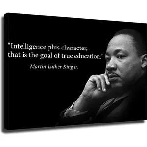 Martin Luther King Jr. Poster Canvas Print Wall Art Picture Retro Oil Indoor Bedroom Living Room Aesthetic Artwork Poster (12*18inch Framed)