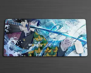 Demon Slayer Giyu Tomioka Gaming Mouse Pad, Anime MousePad,Gaming decor , Boyfriends Gift, pc accessories, office desk accessories,anime desk mat