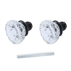 AKRILANE Mortise Glass Door Knobs Antique Crystal Vintage Style Knob Set with Spindle Antique Doorknobs for Interior Doors - Oil Rubbed Bronze