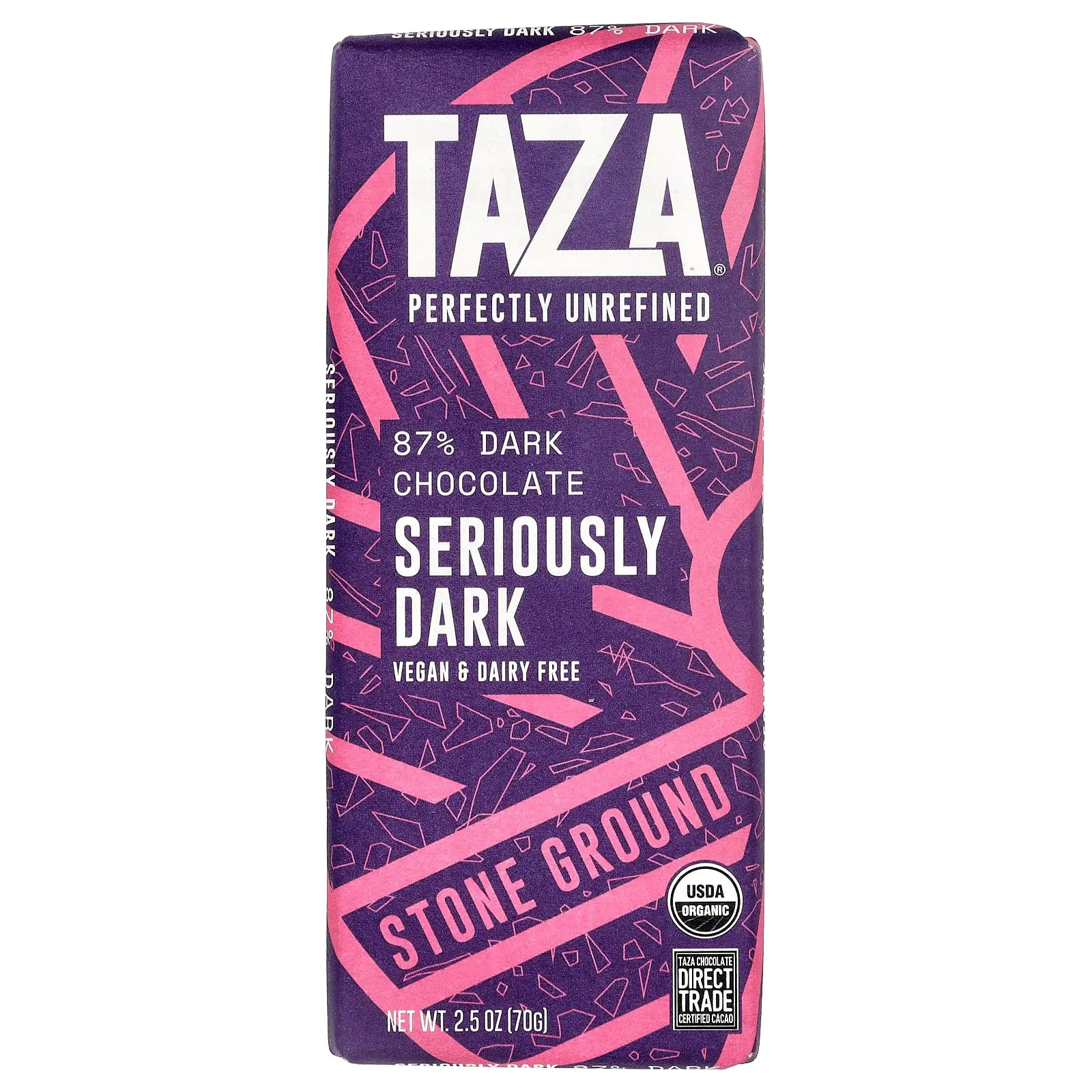 Taza Chocolate 87% Dark Chocolate, Seriously Dark, 2.5 oz (70 g)