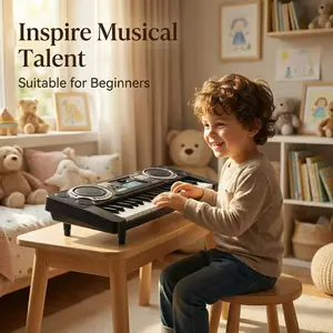 Keyboard Piano, 37-Key Beginner Electronic Organ with Microphone, Educational Music Toy for Boys Girls Ages 3-8, Perfect Gift