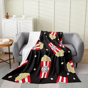 Popcorn All Season,Bed Blanket Cinema Poster Blanket, for Kids Boys Girls Teens Decor Movie Theater Food Blanket Home DecorThanksgiving Father's Day Children's Day holiday gifts for family and children summerwins