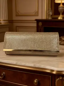 【New products on the market】Women's Elegant Champagne Glitter Long Clutch Wallet, Minimalist Design, Textured Glitter Finish, Ideal for All Seasons
