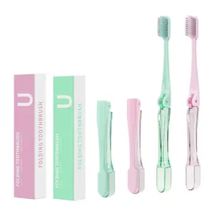 4 Pack U-Shaped Foldable Toothbrushes, Compact Travel Design, Fda Registered, Multi-Pack Dental Care Essentials, Ideal for Home & Travel Use