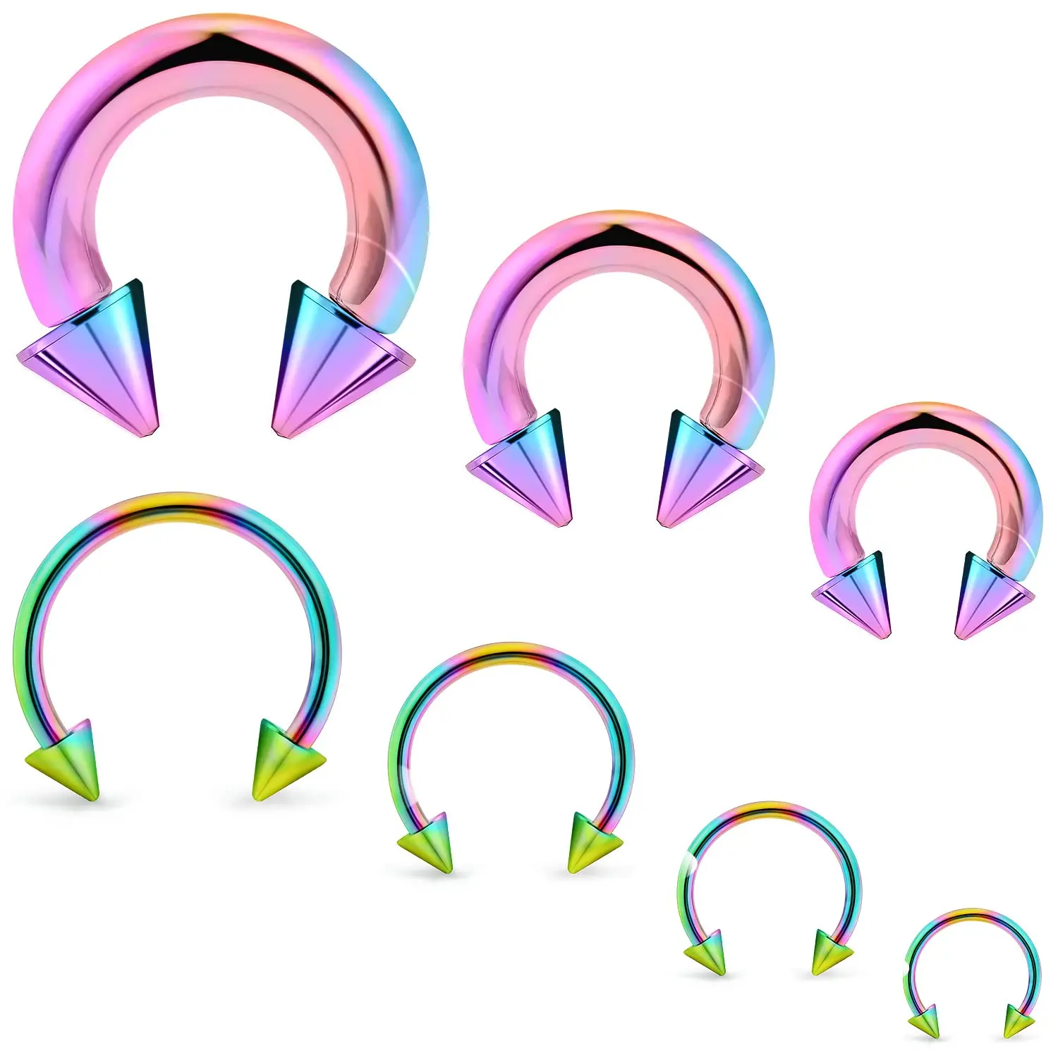 0g 2g 4g 6g 8g 12g 14g 16g Septum Stretching Kit Steel Horseshoe Gauges For Women Men