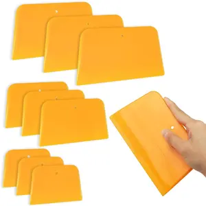 9-Pack Reusable Plastic Auto Body Filler Spreader Tools for Car Applying Fillers, Putties, Glazes, Caulks, and Paints (Includes 4", 5", and 6" Sizes)