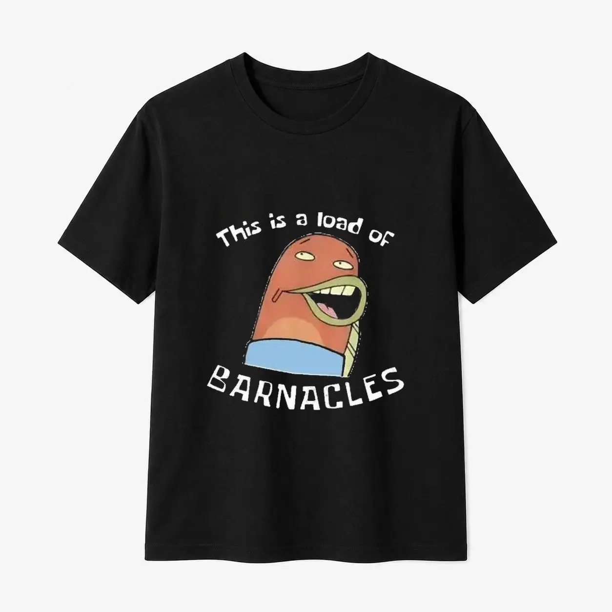 100% Cotton Men's Funny SpongeBob Barnacles T Shirt Crewneck Unisex Graphic Full Color