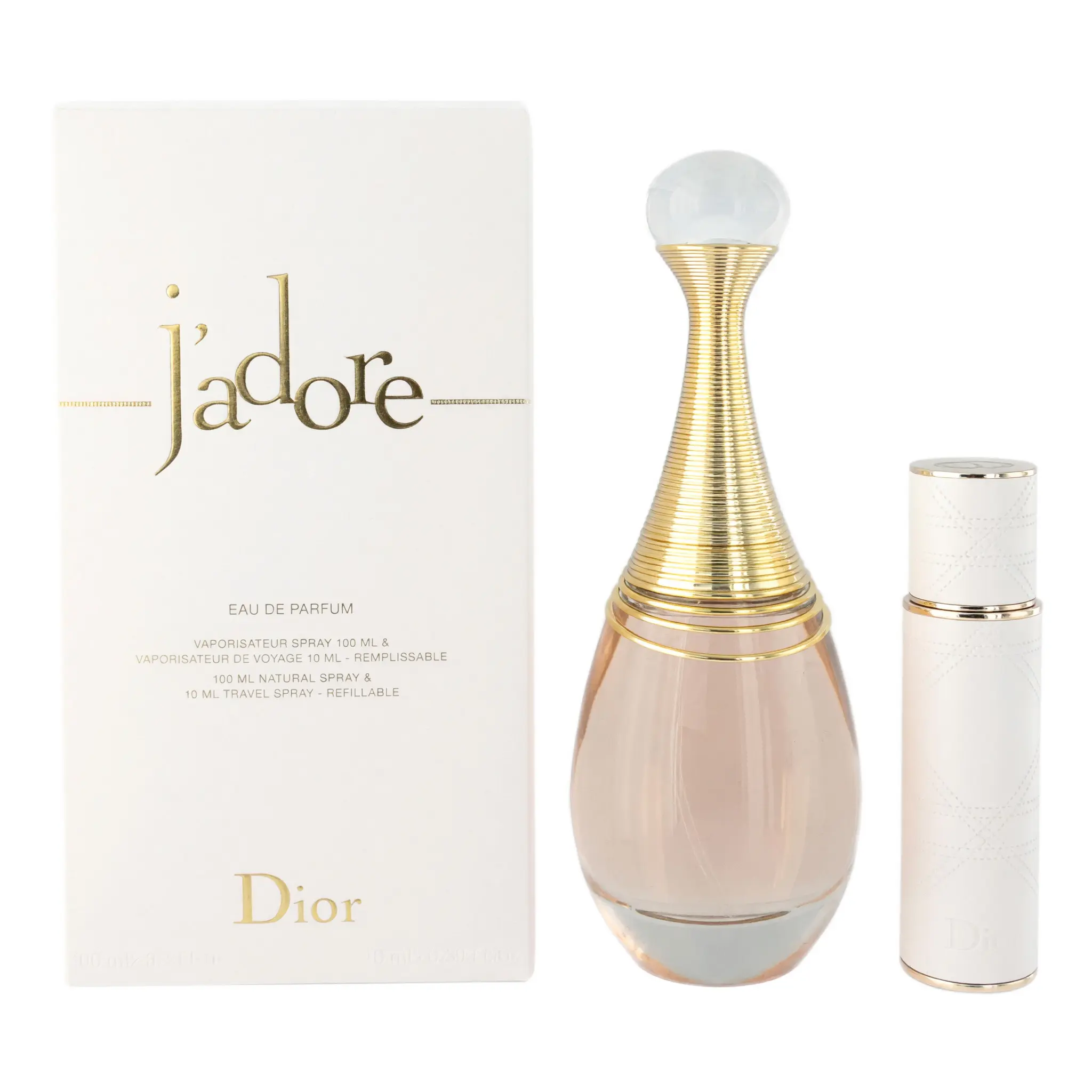 Women's Christian Dior J'adore 2-Piece Set - EDP Fragrance with Floral Blend, Ylang-Ylang Scent, Refillable Spray