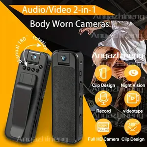 Portable Body Camera with 180° Rotating Lens, Infrared Night Vision, Outdoor Sports Camera, Vlog Body Camera, Wearable Body Cam, Wearable Action Cam, Vlogging Camera, Video Camera, Wearable Recording Camera, Clip Design for Skiing, Cycling, Hiking