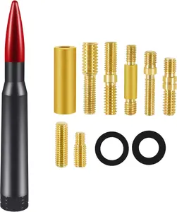 RED, Short Bullet Truck Antenna for Dodge, RAM, Ford, F-150, F-250, Anti-Theft Car Wash Safe Replacement, Exterior Accessories