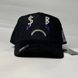 Hat Sad Jr H Black Full Embroidered Crystals Edition