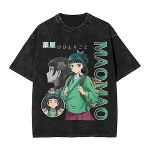 valentine shirts Cute Maomao the Apothecary Diaries T Shirt Hip Hop Washed Cotton High Street T-Shirts Men Women Tops Streetwear Summer Tee Shirt