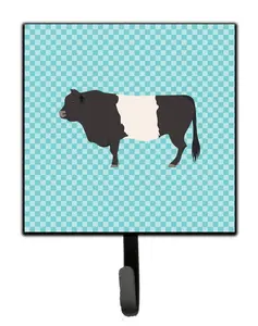 Belted Galloway Cow Blue Check Leash or Key Holder